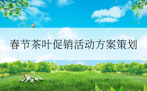 春节茶叶促销活动方案策划